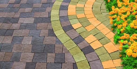 Тротуарная плитка "Львовский камень" оливковая 40 мм