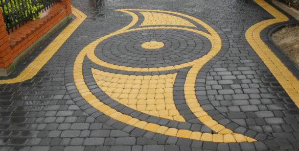 Тротуарная плитка " Старый город" жёлтая 60 мм